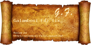 Galambosi Félix névjegykártya